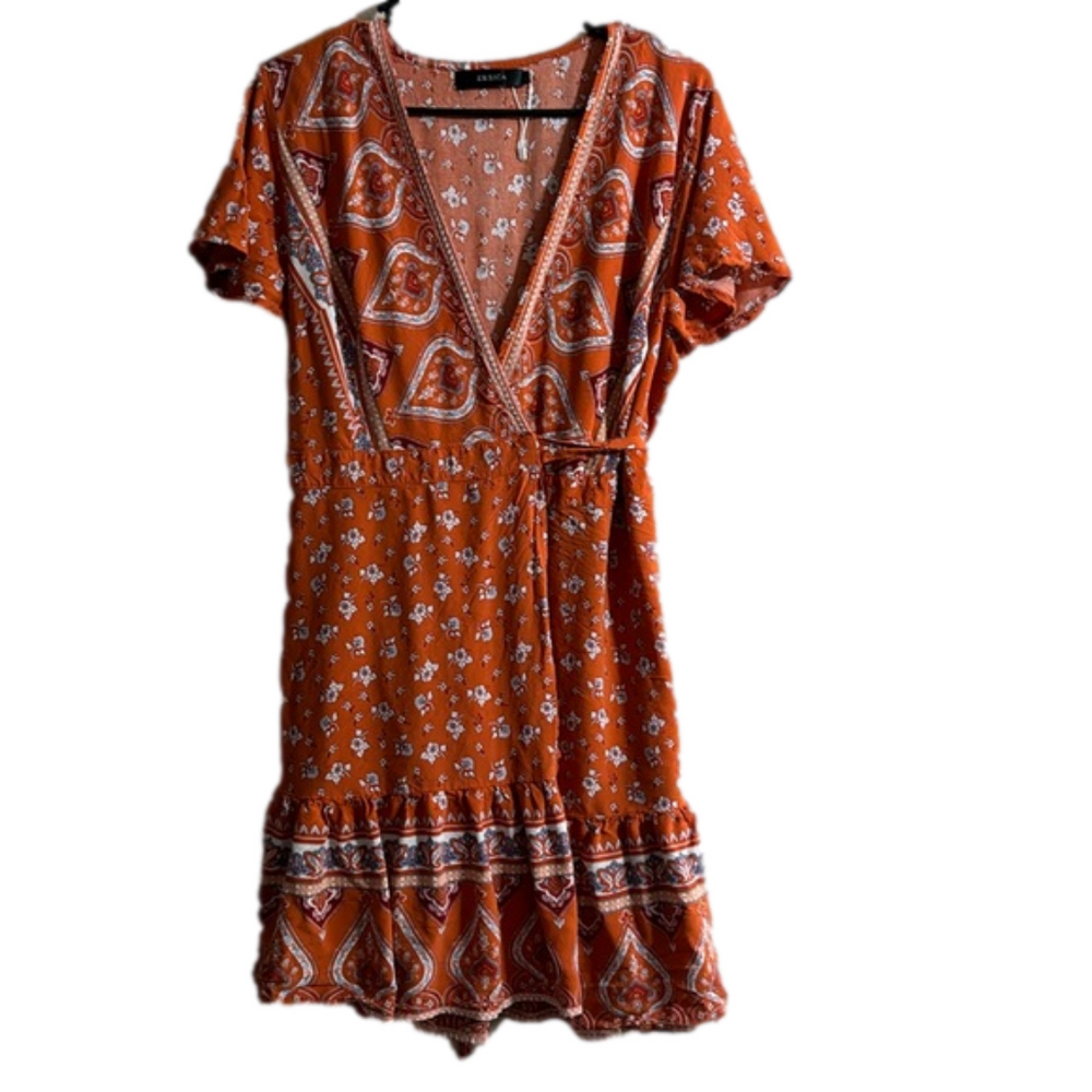 Zesica Floral Wrap Mini Dress